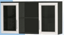 Антресоль большая с двумя стеклодверями ДЛЯ ГОСТИНОЙ АБС-2 Венге/Дуб выбеленный в Олёкминске - olyokminsk.katalogmebeli.com | фото
