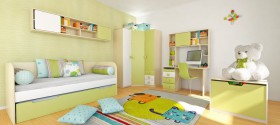 Детская комната Эппл (Зеленый/Белый/корпус Клен) в Олёкминске - olyokminsk.katalogmebeli.com | фото 5