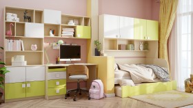 Детская комната Эппл (Зеленый/Белый/корпус Клен) в Олёкминске - olyokminsk.katalogmebeli.com | фото 12