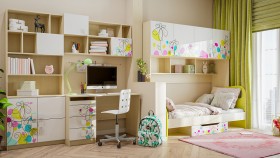 Детская комната Флёр (Белый/корпус Клен) в Олёкминске - olyokminsk.katalogmebeli.com | фото