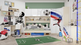 Детская комната Футбол ЧМ (Белый/Синий/корпус Клен) в Олёкминске - olyokminsk.katalogmebeli.com | фото 2