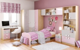 Детская комната Грэйси (Розовый/Серый/корпус Клен) в Олёкминске - olyokminsk.katalogmebeli.com | фото 3