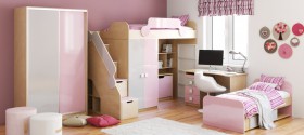 Детская комната Грэйси (Розовый/Серый/корпус Клен) в Олёкминске - olyokminsk.katalogmebeli.com | фото 5