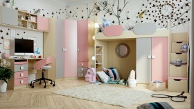 Детская комната Грэйси (Розовый/Серый/корпус Клен) в Олёкминске - olyokminsk.katalogmebeli.com | фото 1