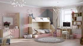 Детская комната Грэйси (Розовый/Серый/корпус Клен) в Олёкминске - olyokminsk.katalogmebeli.com | фото 12