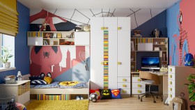 Детская комната Клаксон без машинок (Белый/корпус Клен) в Олёкминске - olyokminsk.katalogmebeli.com | фото 1