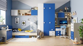 Детская комната Скай (Синий/Белый/корпус Клен) в Олёкминске - olyokminsk.katalogmebeli.com | фото 1