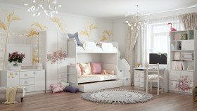 Детская комната Совушки (Белый/корпус Выбеленное дерево) в Олёкминске - olyokminsk.katalogmebeli.com | фото 3