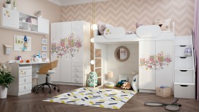 Детская комната Совушки (Белый/корпус Выбеленное дерево) в Олёкминске - olyokminsk.katalogmebeli.com | фото 1