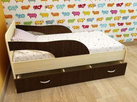 Кровать детская Максимка Млечный дуб/Венге в Олёкминске - olyokminsk.katalogmebeli.com | фото