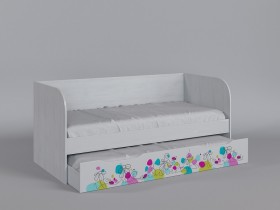 Диван-кровать Флёр (Белый/корпус Выбеленное дерево) в Олёкминске - olyokminsk.katalogmebeli.com | фото