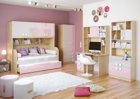 Диван-кровать Грэйси (Розовый/Серый/корпус Клен) в Олёкминске - olyokminsk.katalogmebeli.com | фото 3