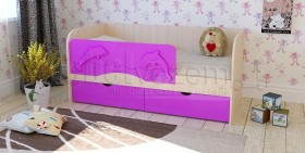 Друзья Кровать детская 2 ящика 1.6 Фиолетовый глянец в Олёкминске - olyokminsk.katalogmebeli.com | фото