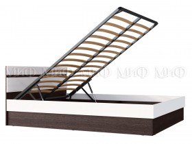 Ким кровать с подъемным механизмом 1,4 (Венге/белый глянец) в Олёкминске - olyokminsk.katalogmebeli.com | фото 2