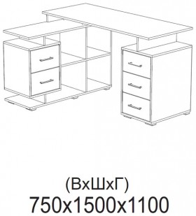 Компьютерный стол угловой СКМУ-3 белый в Олёкминске - olyokminsk.katalogmebeli.com | фото 2