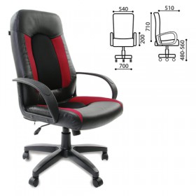 Кресло офисное BRABIX Strike EX-525 (черно-красный) в Олёкминске - olyokminsk.katalogmebeli.com | фото 1