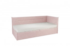 Кровать 0.9 Альба Тахта (Нежно-розовый велюр) в Олёкминске - olyokminsk.katalogmebeli.com | фото