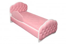 Кровать 160 Гармония 36 Светло-розовый (мягкий бортик) в Олёкминске - olyokminsk.katalogmebeli.com | фото