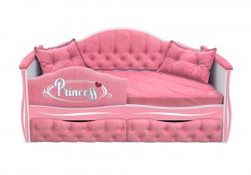 Кровать 160 серии Иллюзия 2 ящика 36 Розовый (мягкий бортик/подушки) в Олёкминске - olyokminsk.katalogmebeli.com | фото
