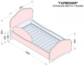 Кровать 170 Гармония 18 Бордовый (мягкий бортик) в Олёкминске - olyokminsk.katalogmebeli.com | фото 2