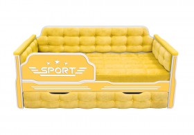 Кровать 170 серии Спорт 1 ящик 74 Жёлтый (мягкие боковые накладки) в Олёкминске - olyokminsk.katalogmebeli.com | фото
