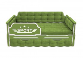Кровать 170 серии Спорт 1 ящик 76 Зелёный (мягкие боковые накладки) в Олёкминске - olyokminsk.katalogmebeli.com | фото 1