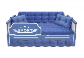 Кровать 170 серии Спорт 1 ящик 85 Синий (подушки) в Олёкминске - olyokminsk.katalogmebeli.com | фото 1