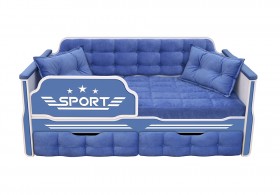 Кровать 170 серии Спорт 2 ящика 85 Синий (подушки) в Олёкминске - olyokminsk.katalogmebeli.com | фото 1