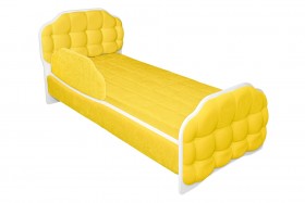 Кровать 180 Атлет 74 жёлтый (мягкий бортик) в Олёкминске - olyokminsk.katalogmebeli.com | фото