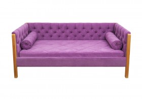 Кровать 180 серии Леди  32 Фиолетовый (подушка валик) в Олёкминске - olyokminsk.katalogmebeli.com | фото 1