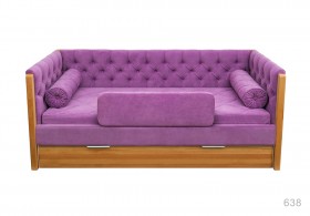 Кровать 180 серии Леди + ящик 32 Фиолетовый (мягкий бортик/подушка валик) в Олёкминске - olyokminsk.katalogmebeli.com | фото