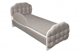 Кровать 190 Атлет Lux 96 Серый (мягкий бортик) в Олёкминске - olyokminsk.katalogmebeli.com | фото