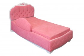 Кровать 190 Гармония Lux 36 Розовый (мягкий бортик) в Олёкминске - olyokminsk.katalogmebeli.com | фото