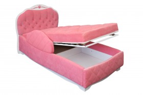 Кровать 190 Гармония Lux 36 Розовый (мягкий бортик) в Олёкминске - olyokminsk.katalogmebeli.com | фото 2