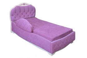 Кровать 190 Гармония Lux 67 Светло-фиолетовый (мягкий бортик) в Олёкминске - olyokminsk.katalogmebeli.com | фото