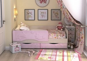 Кровать Алиса КР-812 1,6 Белфорд/Розовый металлик в Олёкминске - olyokminsk.katalogmebeli.com | фото 2