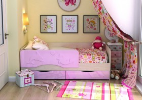 Кровать Алиса КР-812 1,6 Белфорд/Розовый металлик в Олёкминске - olyokminsk.katalogmebeli.com | фото