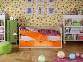 Кровать Бабочки 1,6м (Оранжевый металлик) в Олёкминске - olyokminsk.katalogmebeli.com | фото