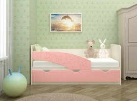 Кровать Бабочки 1,6м (Розовый металлик) в Олёкминске - olyokminsk.katalogmebeli.com | фото 1
