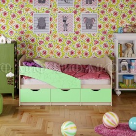 Кровать Бабочки 1,6м (Салат матовый) в Олёкминске - olyokminsk.katalogmebeli.com | фото