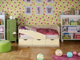 Кровать Бабочки 1,6м (Ваниль матовый) в Олёкминске - olyokminsk.katalogmebeli.com | фото