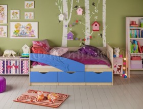 Кровать детская 1,6м Дельфин (Синий матовый) в Олёкминске - olyokminsk.katalogmebeli.com | фото