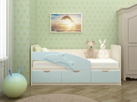 Кровать детская 1,6м Дельфин (Розовый металлик) в Олёкминске - olyokminsk.katalogmebeli.com | фото