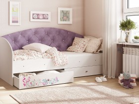 Кровать детская Эльза Белый/Фиолетовый в Олёкминске - olyokminsk.katalogmebeli.com | фото 1