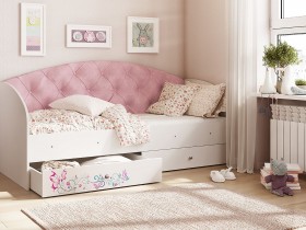 Кровать детская Эльза Белый/Розовый в Олёкминске - olyokminsk.katalogmebeli.com | фото