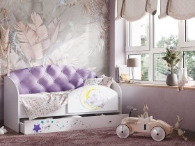 Кровать детская Звездочка Белый/Фиолетовый в Олёкминске - olyokminsk.katalogmebeli.com | фото