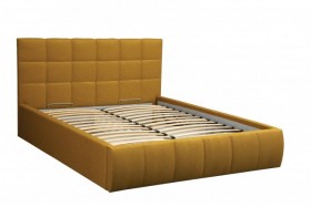 Кровать "Диана" ш. 1400 (Н=1010мм) (жаккард горчица) в Олёкминске - olyokminsk.katalogmebeli.com | фото 1