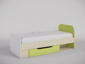 Кровать Эппл 1650х750 (Зеленый/Белый/корпус Клен) в Олёкминске - olyokminsk.katalogmebeli.com | фото 1