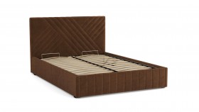 Кровать Гамма ш. 1400 (с основанием для хранения) (велюр тенерифе шоколад) в Олёкминске - olyokminsk.katalogmebeli.com | фото 3