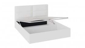 Кровать «Глосс» с мягкой обивкой и подъемным механизмом тип 1 (1600) (Белая) в Олёкминске - olyokminsk.katalogmebeli.com | фото 2